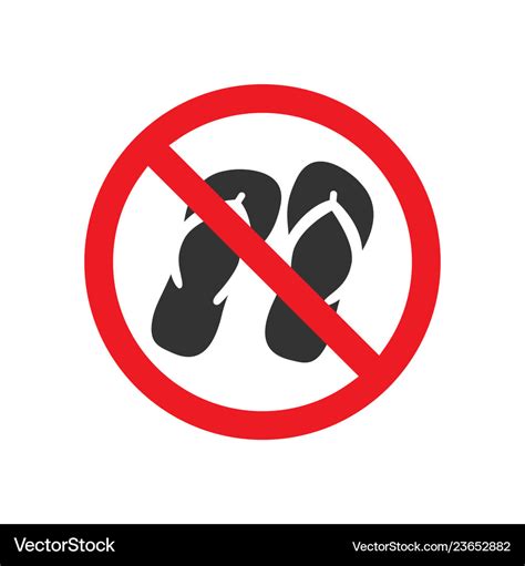 No Sandals Sign Royalty Free Vector Image Vectorstock