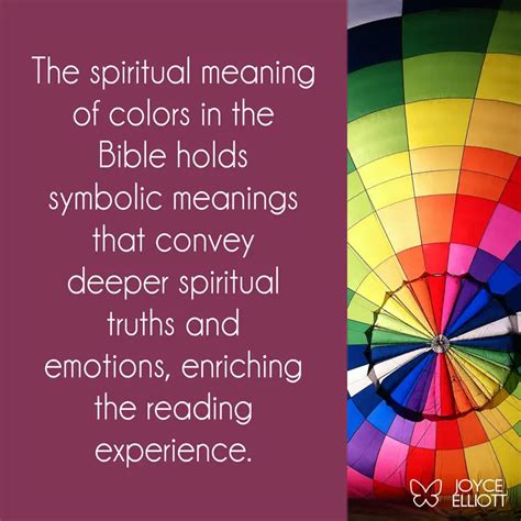 Spiritual Meaning Of Colors In The Bible Joyce Elliott