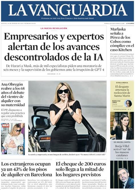 Periódico La Vanguardia España Periódicos de España Edición de