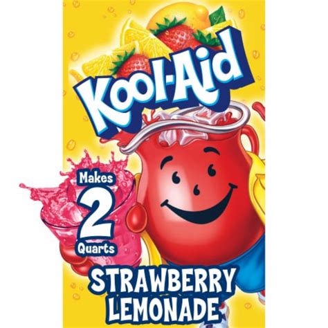 Kool Aid Unsweetened Strawberry Lemonade Pink Powdered Soft Drink Mix