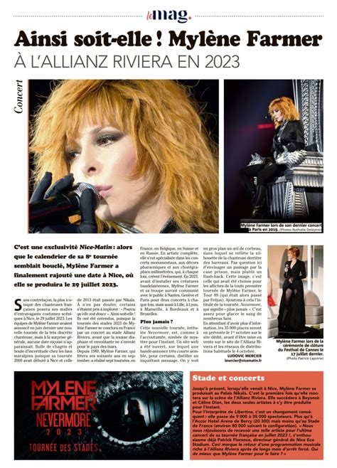 Mylène Farmer Nevermore 2023 Nice Allianz Riviera Mylene Net