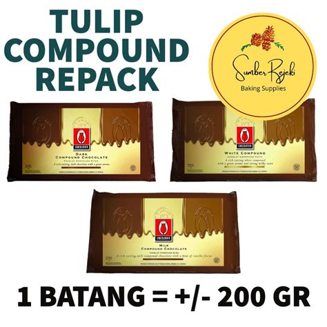 Jual Tulip Compound Coklat Batang Dark Chocolate Milk White Compound