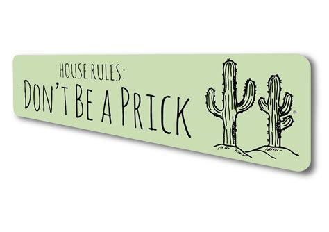 Funny House Rules Sign Funny Humor Gift Funny Cactus Gift - Etsy