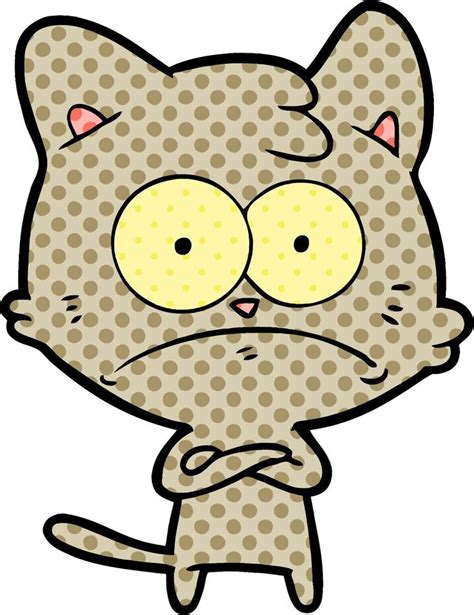 Cartoon Nervous Cat 12456121 Vector Art At Vecteezy