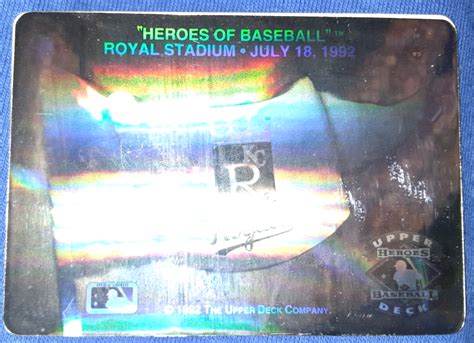 1992 Upper Deck Heroes Of Baseball Team Logo Card Hologram Inserts