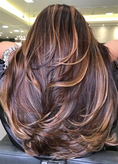 Copper Highlights Brown Hair