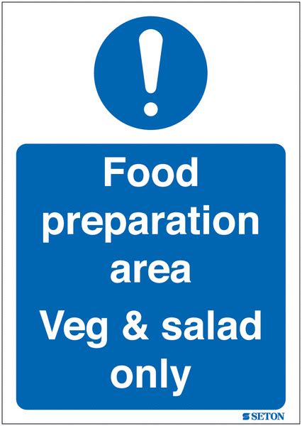 Food Preparation Area Veg Salad Only Sign Seton