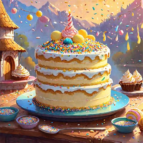 He baked a vanilla cake with sprinkles. by Ursulafromwiisports on ...