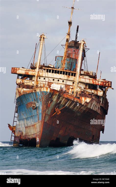 The wreck of SS American Star, Playa de Garcey, Fuerteventura, canary ...