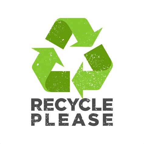 Recycle Please Green Grunge Vector Illustration Recycle Please Retro