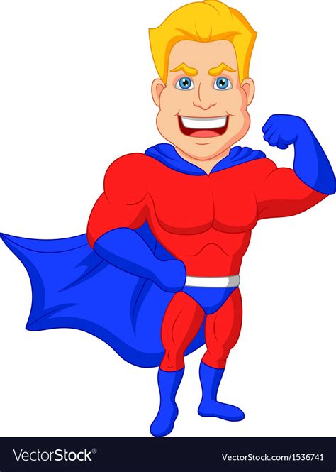 Superhero cartoon posing Royalty Free Vector Image