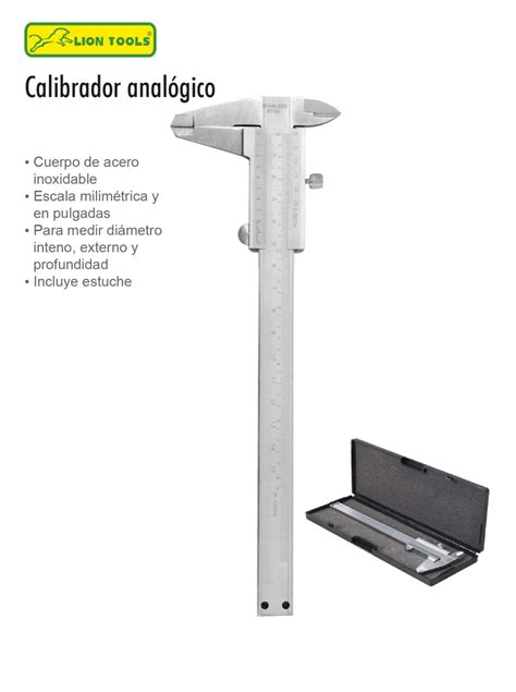 Calibrador Anal Gico 6 Estandar Y Milimetrico Lion Tools