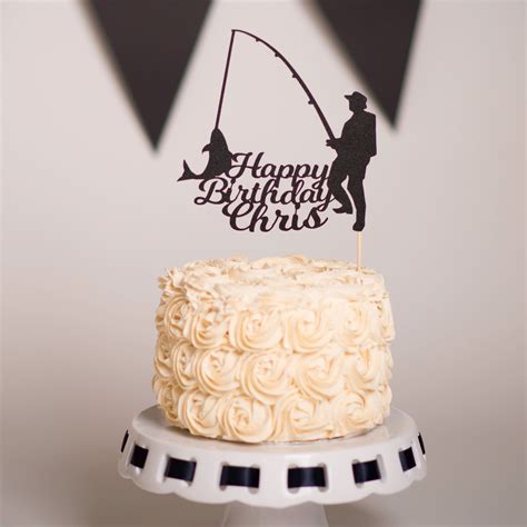 Fishing Cake Topper Personalised Fishing Cake Topper Etsy Uk