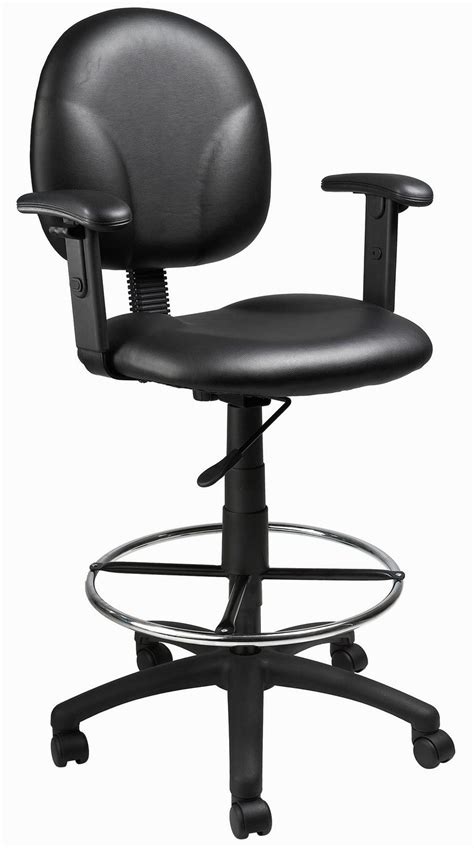 Nicer Furniture Black Leather Drafting Chair | Walmart Canada