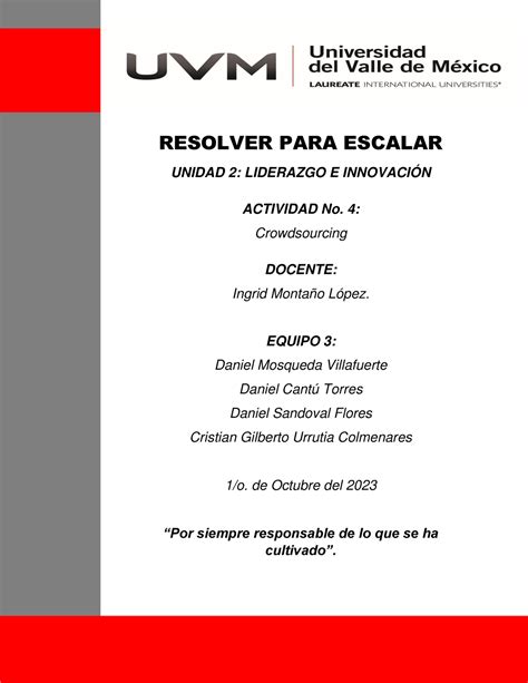 A4 EQ3 Actividad RESOLVER PARA ESCALAR UNIDAD 2 LIDERAZGO E