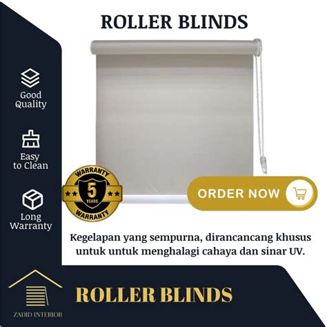 Jual Tirai Gulung Roller Blind Custom Roller Blinds Dimout Bloking