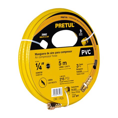 20662 MAN PI 5 1 4P Manguera Para Compresor De PVC 5m X 1 4 Pretul