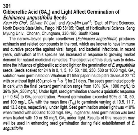 PDF 301 Gibberellic Acid GA3 And Light Affect Germination Of