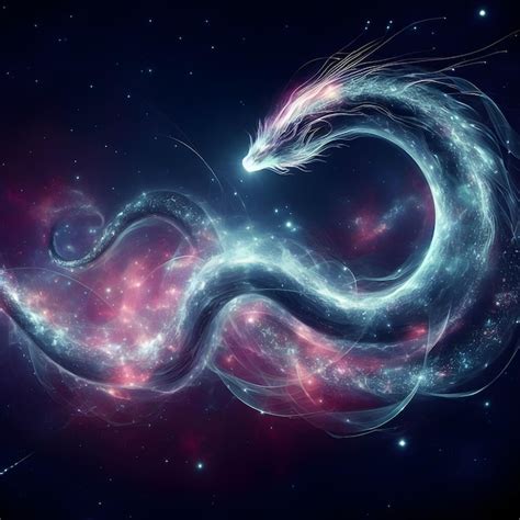 Premium Ai Image Fantasy Dragon In Space 3d Rendering Abstract Background