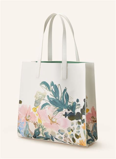 Ted Baker Shopper Meaicon Large In Weiss Petrol Rosa