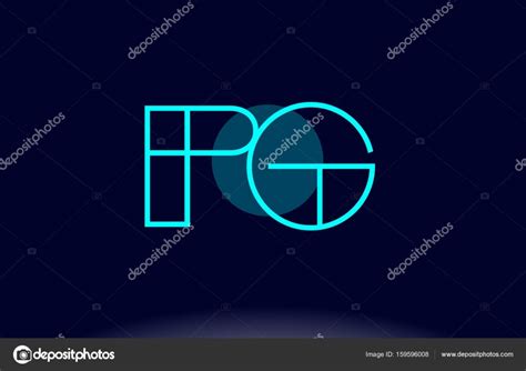 Pg P G Blue Line Circle Alphabet Letter Logo Icon Template Vecto Stock Vector Image By