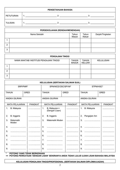 Borang Permohonan Jawatan Mpm PDF