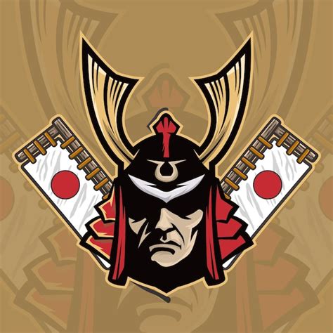 Samurai Logo Vektor Premium Vektor