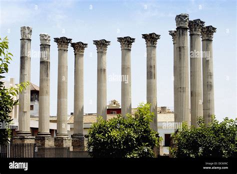 Columns Of Roman Temple Córdoba Spain Stock Photo Alamy