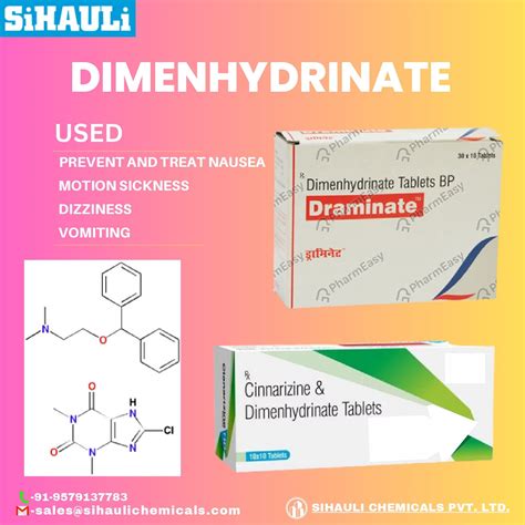 Dimenhydrinate Manufacturers In India - Sihauli Chemicals Private Limited