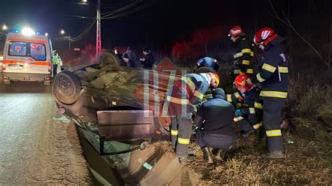 Accident rutier în Lunca Cetățuii O mașină s a răsturnat FOTO VIDEO