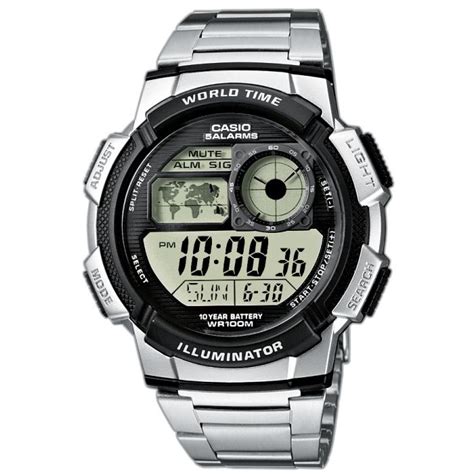 Casio Uhr AE 1000WD 1AVEF Digital Uhr Silber