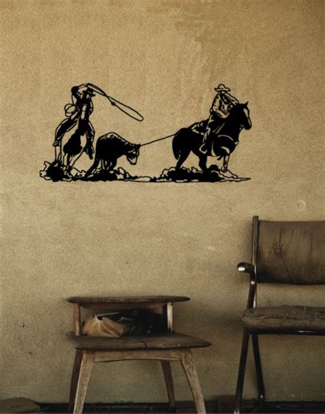 Horse Team Roping-vinyl Wall Decal-horse Decal-rodeo Team | Etsy