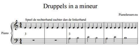 Eenvoudige Piano Compositie Druppels In A Mineur Gratis Bladmuziek