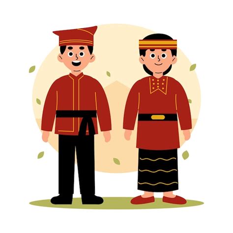 Premium Vector Sulawesi Tengah Traditional Couple In Cultural Clothing Central Sulawesi