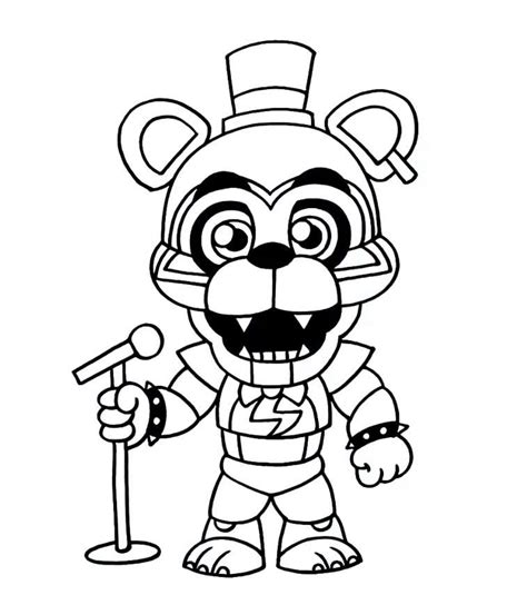 Fnaf 9 Security Breach Coloring Page Animatronics Coloring Home