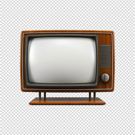 Retro Old Television Isolated On Transparent Background Premium AI