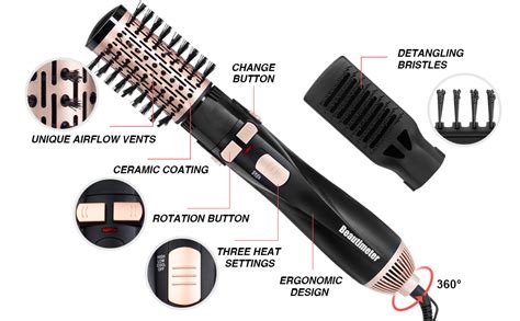 Amazon BEAUTIMETER 1200W Hot Air Spin Brush Kit 3 In 1 Hair Dryer And Styler Negative