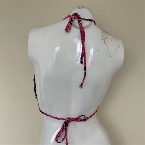 Coloured Snake Print Unpadded Bikini Top By Love By Depop