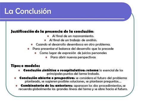 Los Distintos Tipos De Conclusión