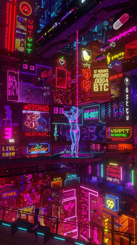 [oc] Red Light District In A Cyberpunk Megalopolis By Lucius Felimus