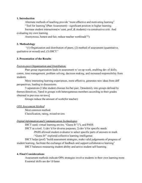 Univ1001 9 2 21 Online Peer Assessment Method And Digital Technologies