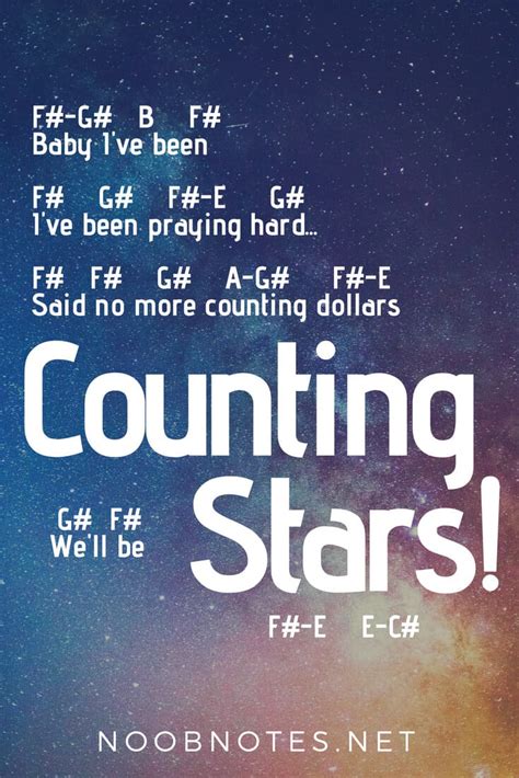 Counting Stars – One Republic letter notes for beginners - music notes ...