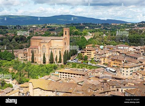 Basilica Di San Domenico And Roofs Of Siena Province Of Siena Tuscany