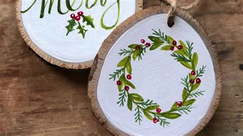 Hand Painted Christmas Wreath With Acrylic Paints Youtube