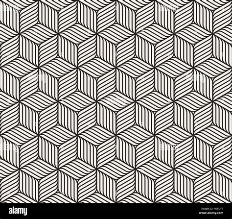 Seamless Vector forme de cube noir et blanc motif géométrique Lignes