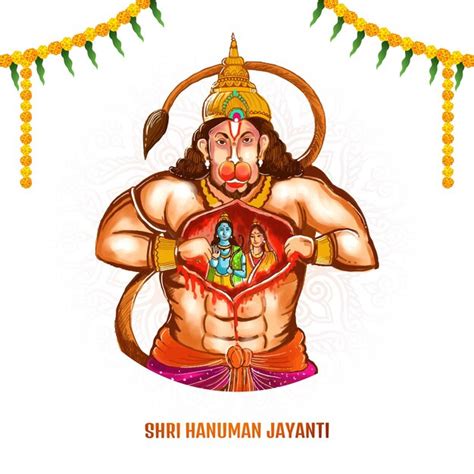 Free Vector Illustration Of Lord Hanuman For Hanuman Jayanti Festival