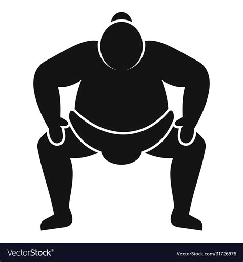 Japanese Sumo Icon Simple Style Royalty Free Vector Image