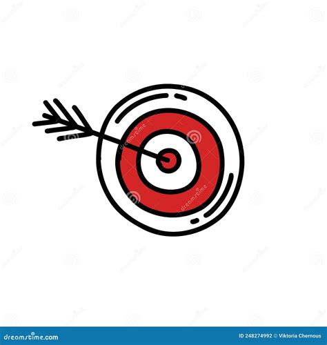 Shooting Target Doodle Icon Vector Color Line Illustration Stock