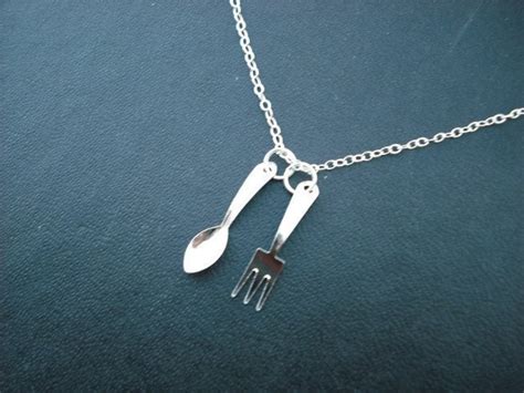 Spoon And Fork Necklace Sterling Silver Chain Etsy