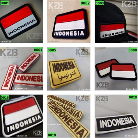 Jual Patch Rubber Velcro Bendera Indonesia Emblem Karet Indonesia